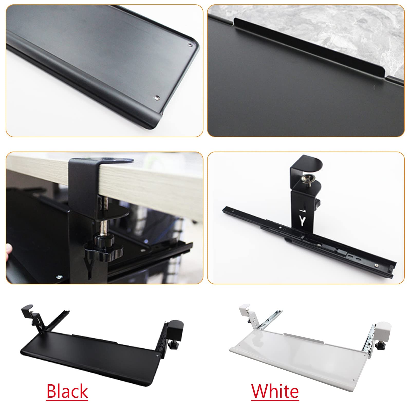 Preducts キーボードトレイ　ブラック　60cm キーボードスライダー Preducts キーボードトレイ ブラック 60cm キーボードスライダー